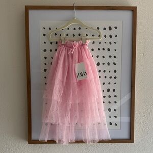 Zara Soft Pink Tulle A-Line Costume Cape